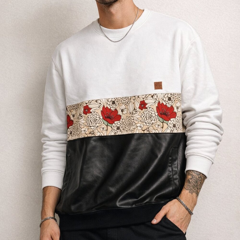NWT Imperious Street Wear Men’s 2XL Floral Colorblock Sweatshirt‎ Pullovover